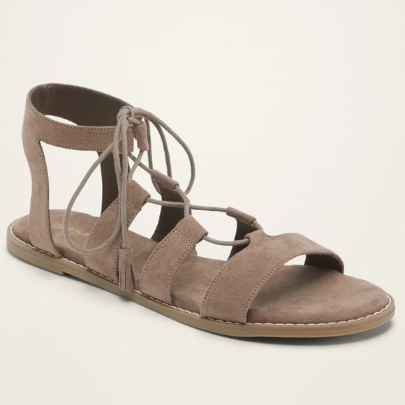 NWT Faux Suede Gladiator Sandals - Picture 1 of 3